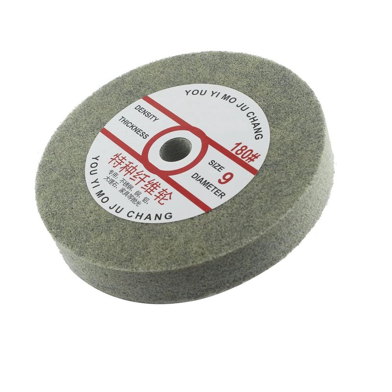 JUNLIXN 𝐉𝐔𝐍𝐋𝐈𝐗𝐍 6'' x 1" Nylon Fiber Buffing Wheel, 5/8 Inch Arbor Hole Aluminum Buffing Wheels 180 Grit Abrasive Polishing Discs for Bench Grinder, Drill (9 P) - Image 1